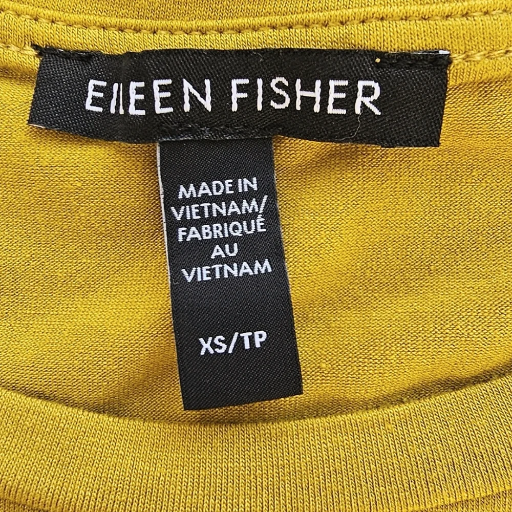 EILEEN FISHER Women’s Chartreuse Tencel Jersey Square Top Size XS - Picture 3 of 9